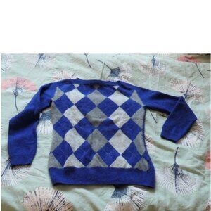 Banana Republic Cashmere argyle blue boatneck Sweater, small